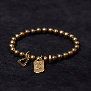 Buddha Stones "Wishing You Good Luck Always" Pure Copper Brass Bracelet