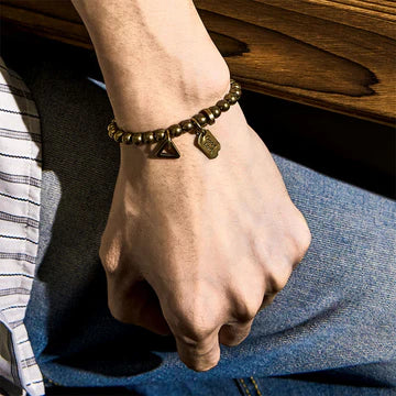 Buddha Stones "Wishing You Good Luck Always" Pure Copper Brass Bracelet