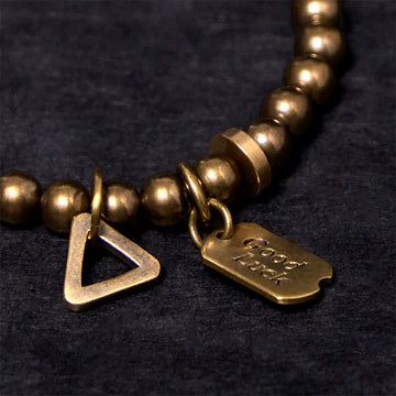 Buddha Stones "Wishing You Good Luck Always" Pure Copper Brass Bracelet