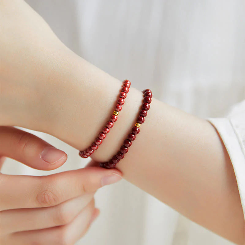 Buddha Stones "Wishing Protection and Energy" Cinnabar Bracelet