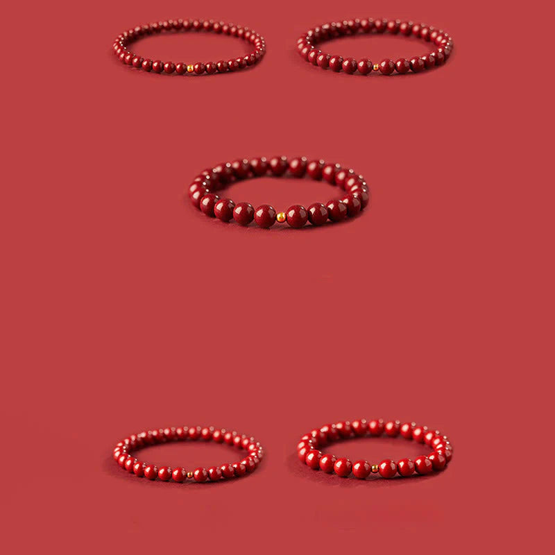 Buddha Stones "Wishing Protection and Energy" Cinnabar Bracelet