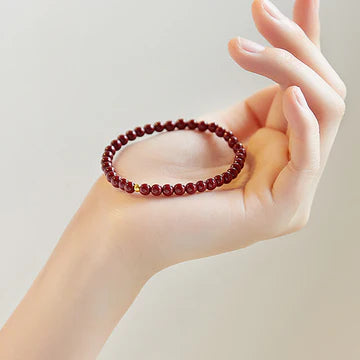 Buddha Stones "Wishing Protection and Energy" Cinnabar Bracelet
