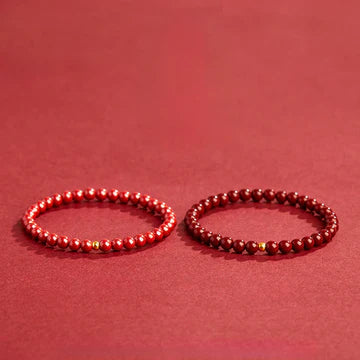 Buddha Stones "Wishing Protection and Energy" Cinnabar Bracelet