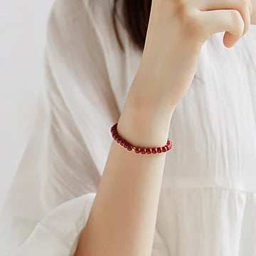 Buddha Stones "Wishing Protection and Energy" Cinnabar Bracelet