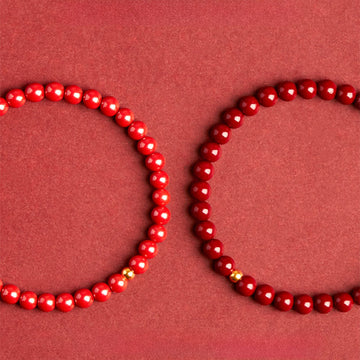 Buddha Stones "Wishing Protection and Energy" Cinnabar Bracelet