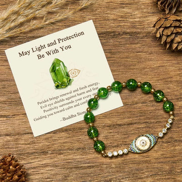 Buddha Stones "May Light and Protection Be With You" Peridot Bracelet