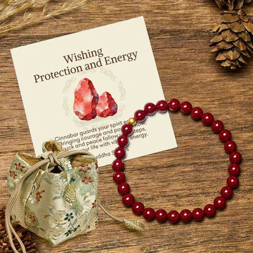 Buddha Stones "Wishing Protection and Energy" Cinnabar Bracelet