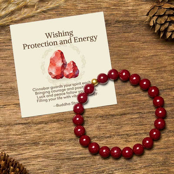 Buddha Stones "Wishing Protection and Energy" Cinnabar Bracelet