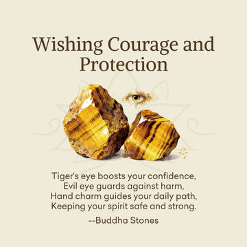Buddha Stones "Wishing Courage and Protection" Tiger Eye Bracelet