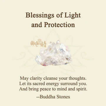 Buddha Stones "Blessings of Light and Protection" White Crystal Bracelet