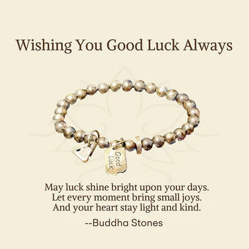 Buddha Stones "Wishing You Good Luck Always" Pure Copper Brass Bracelet