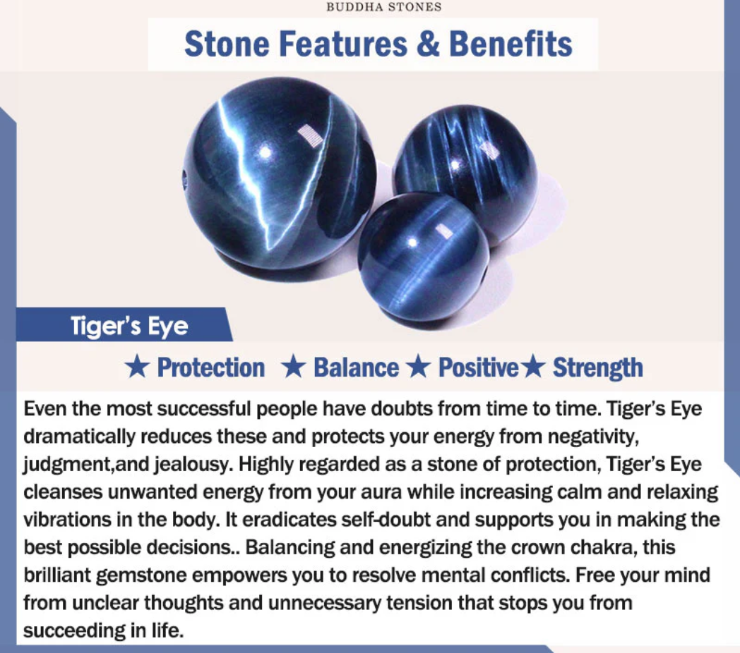 Buddha Stones Blue Tiger Eye Protection Bracelet