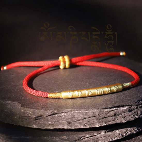 Buddha Stones Tibetan Buddhist Handmade Mani Mantra Lucky Red String Bracelet