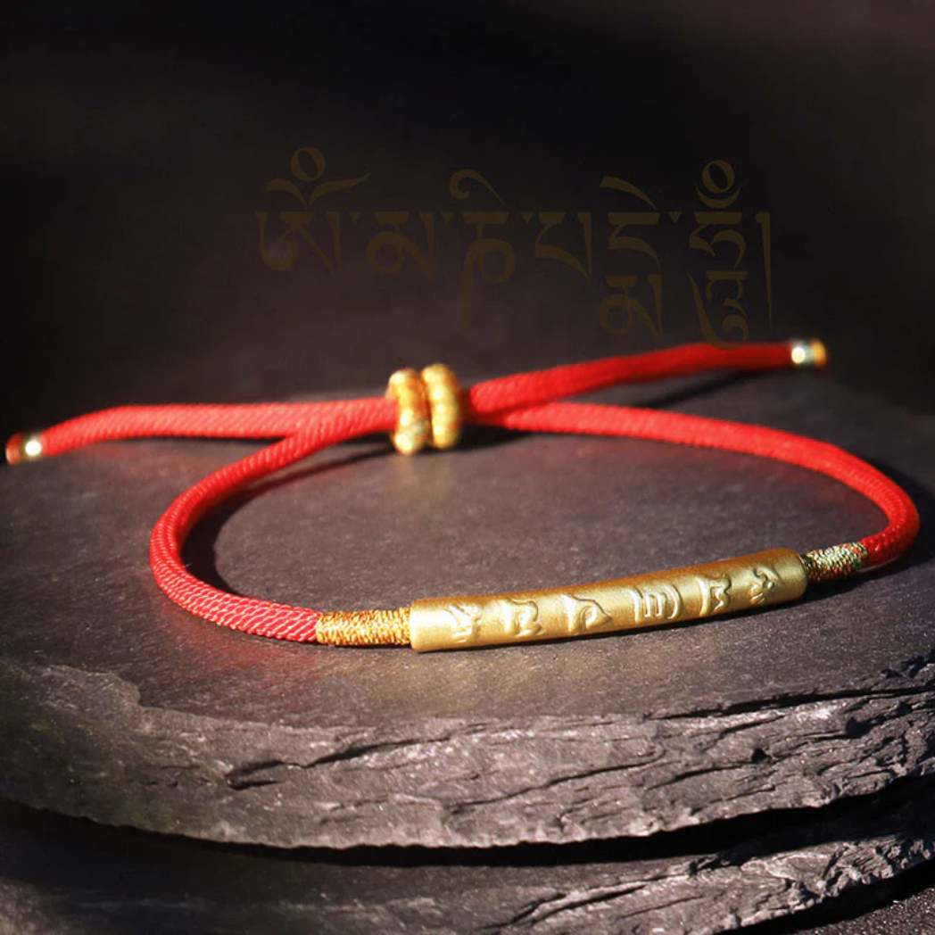 Buddha Stones Tibetan Buddhist Handmade Mani Mantra Lucky Red String Bracelet