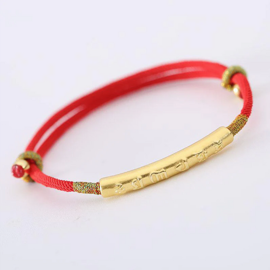Buddha Stones Tibetan Buddhist Handmade Mani Mantra Lucky Red String Bracelet