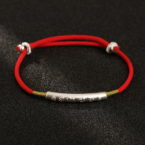 Buddha Stones Tibetan Buddhist Handmade Mani Mantra Lucky Red String Bracelet