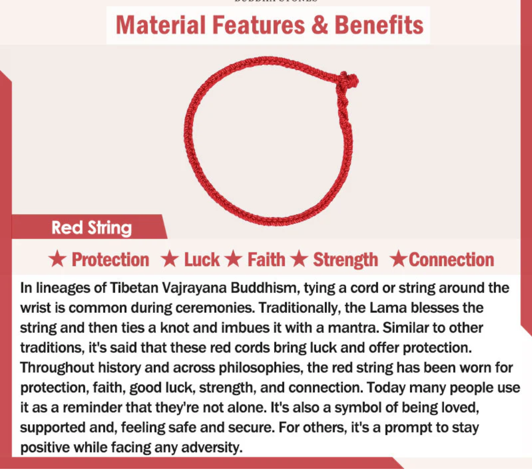 Buddha Stones Tibetan Buddhist Handmade Mani Mantra Lucky Red String Bracelet