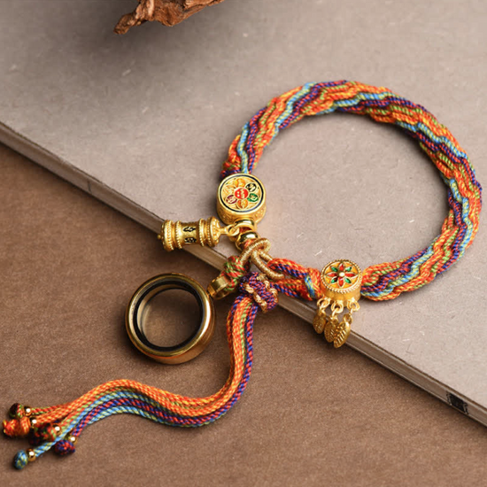 Buddha Stones Tibetan Om Mani Padme Hum Dreamcatcher Luck Colorful Reincarnation Knot String Bracelet