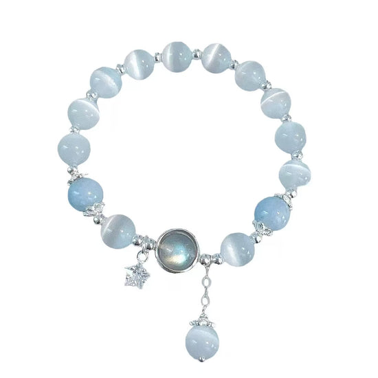Buddha Stones "Sending Luck and Inner Peace" Cat's Eye Butterfly Bracelet