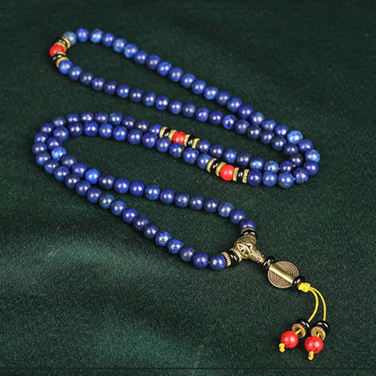Buddha Stones Tibetan Mala Lapis Lazuli Positive Bracelet