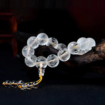 Buddha Stones "Blessings of Light and Protection" White Crystal Bracelet