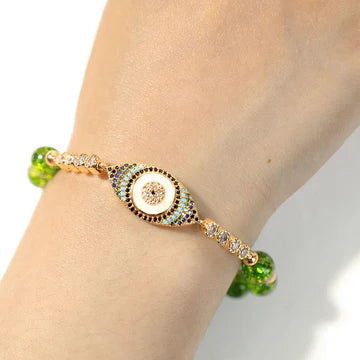 Buddha Stones "May Light and Protection Be With You" Peridot Bracelet