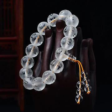Buddha Stones "Blessings of Light and Protection" White Crystal Bracelet