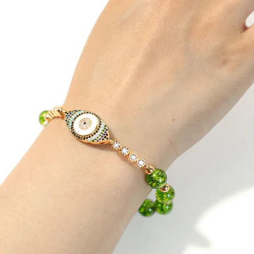 Buddha Stones "May Light and Protection Be With You" Peridot Bracelet