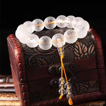 Buddha Stones "Blessings of Light and Protection" White Crystal Bracelet
