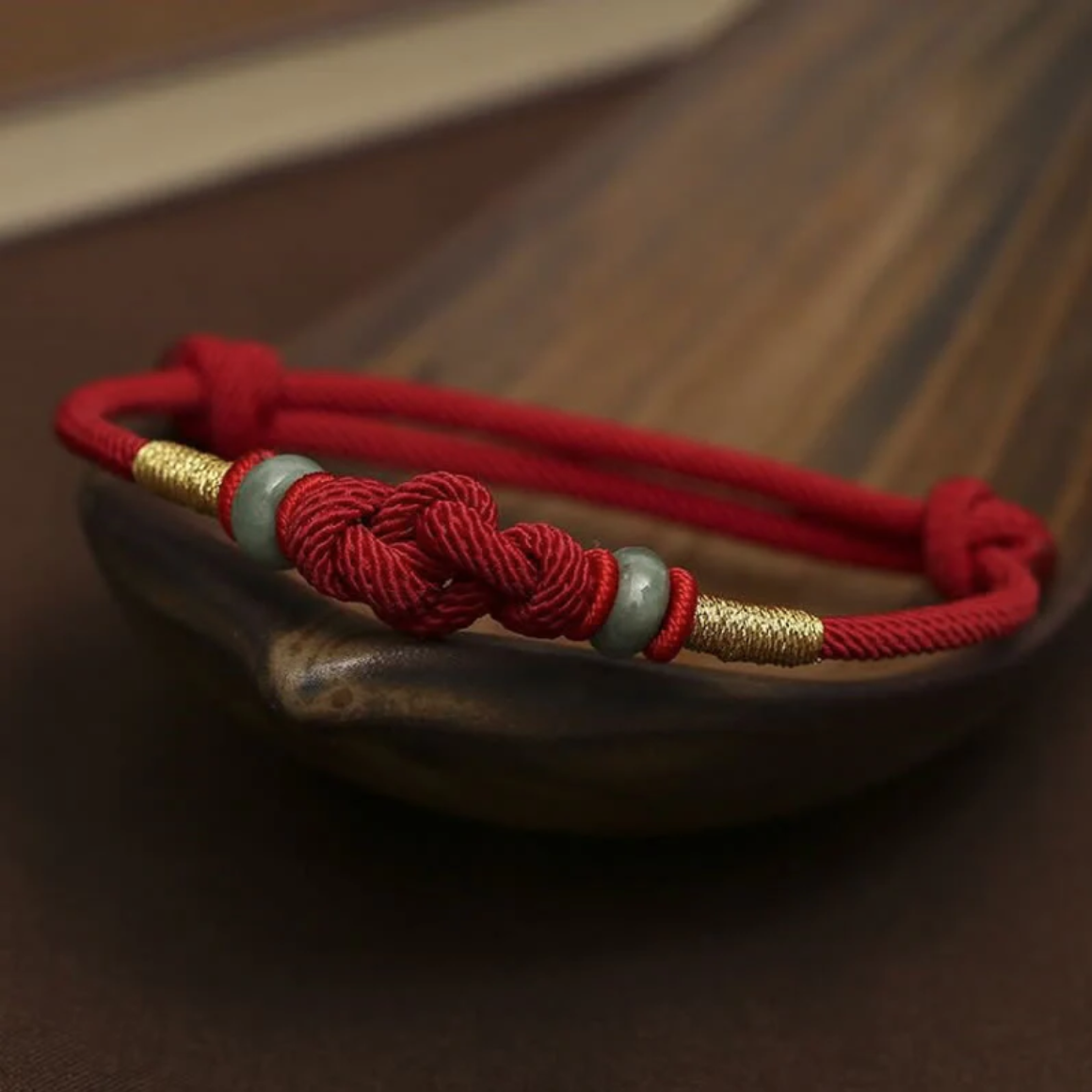 Buddha Stones Red String Jade Luck Fortune Knot Braided Couple Bracelet
