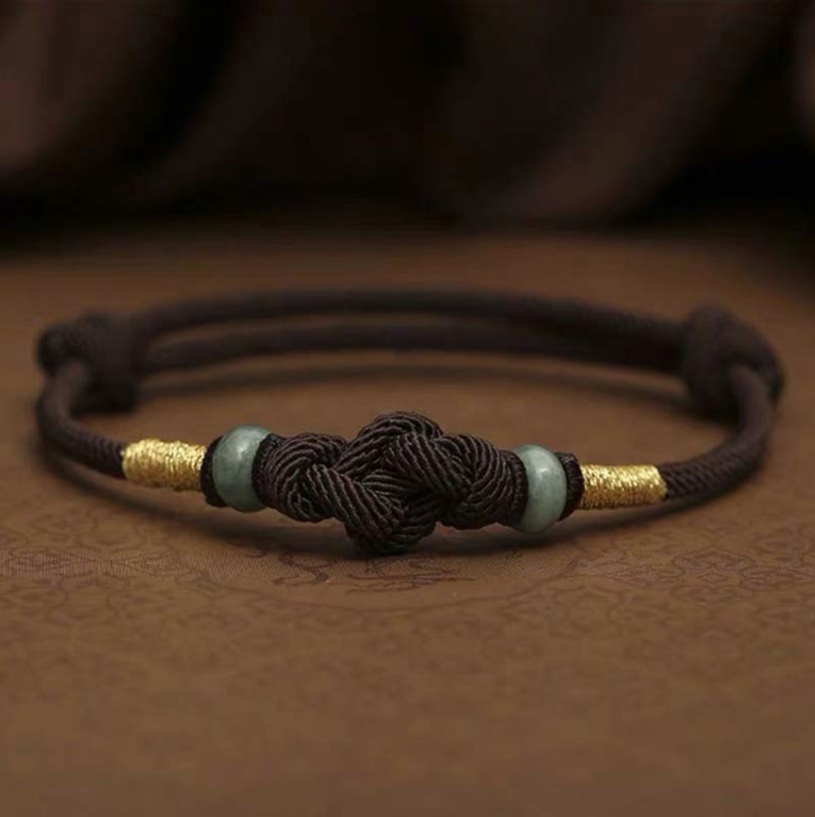 Buddha Stones Red String Jade Luck Fortune Knot Braided Couple Bracelet