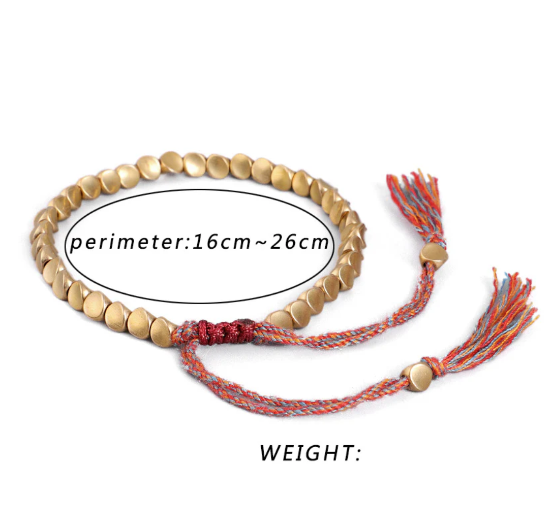 Buddha Stones Tibetan Copper Beads Healing Luck Bracelet
