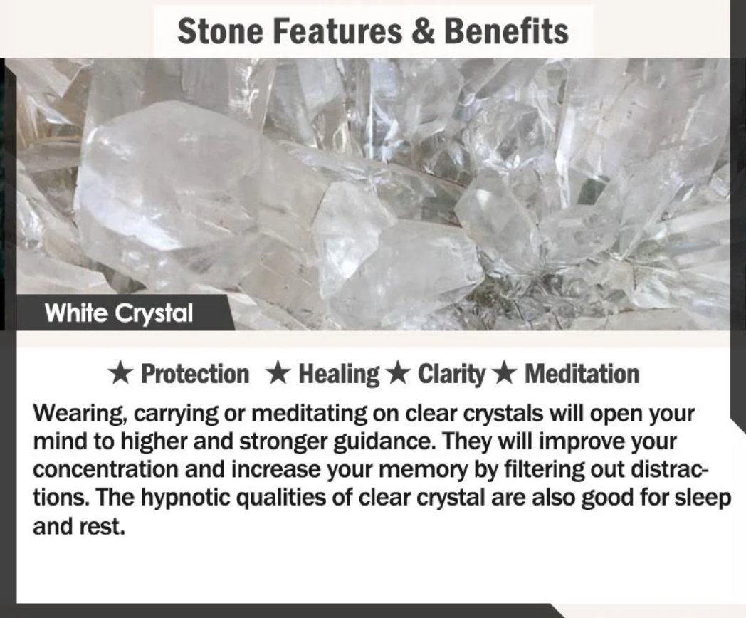 Buddha Stones "Blessings of Light and Protection" White Crystal Bracelet