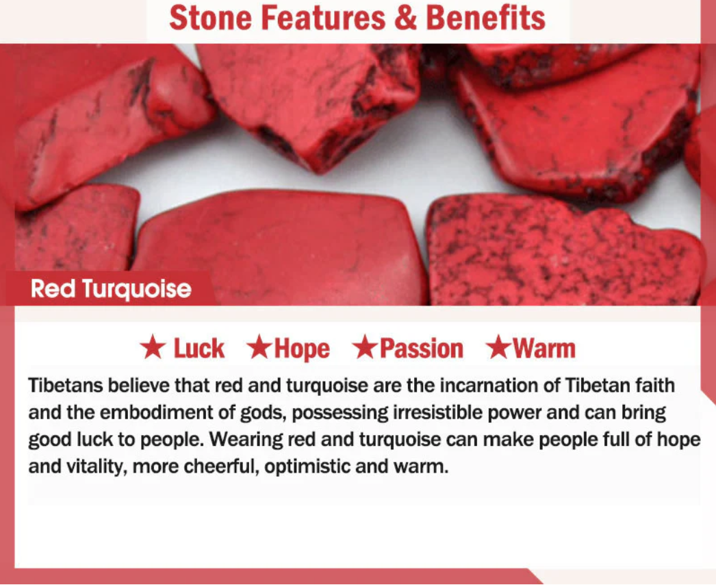Buddha Stones Tibetan Mala Red Turquoise Lucky Necklace Bracelet