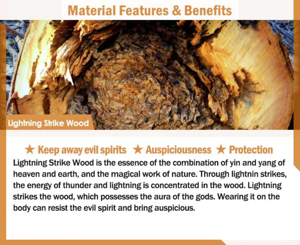 Buddha Stones Tibetan Lightning Strike Wood Bracelet Lotus Buddha Mala