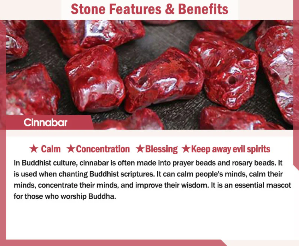 Buddha Stones "Wishing Protection and Energy" Cinnabar Bracelet