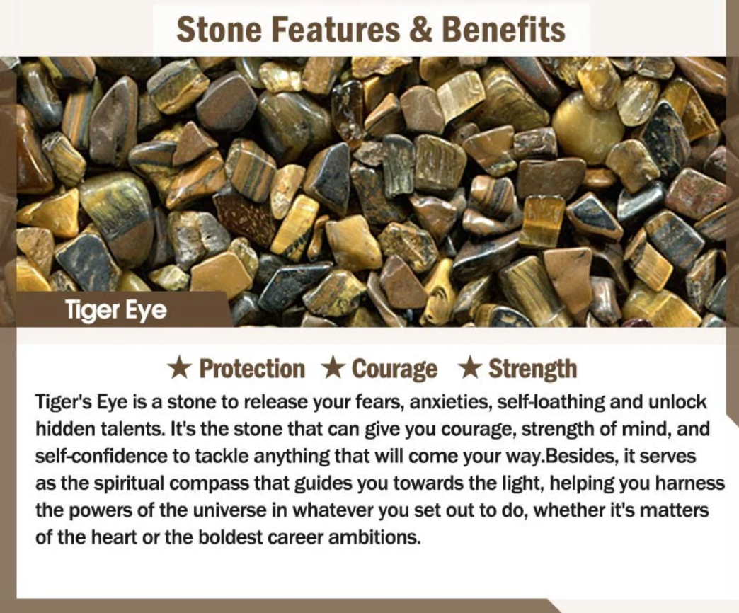 Buddha Stones "Wishing Courage and Protection" Tiger Eye Bracelet