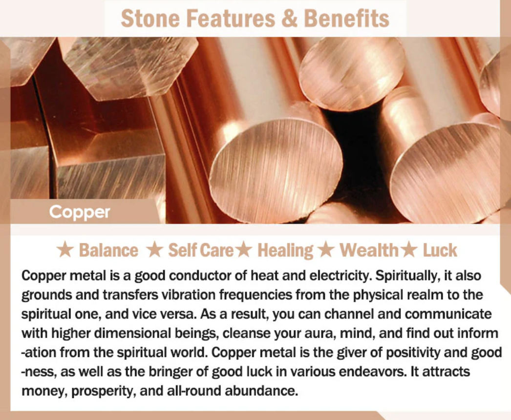 Buddha Stones "Wishing You Good Luck Always" Pure Copper Brass Bracelet