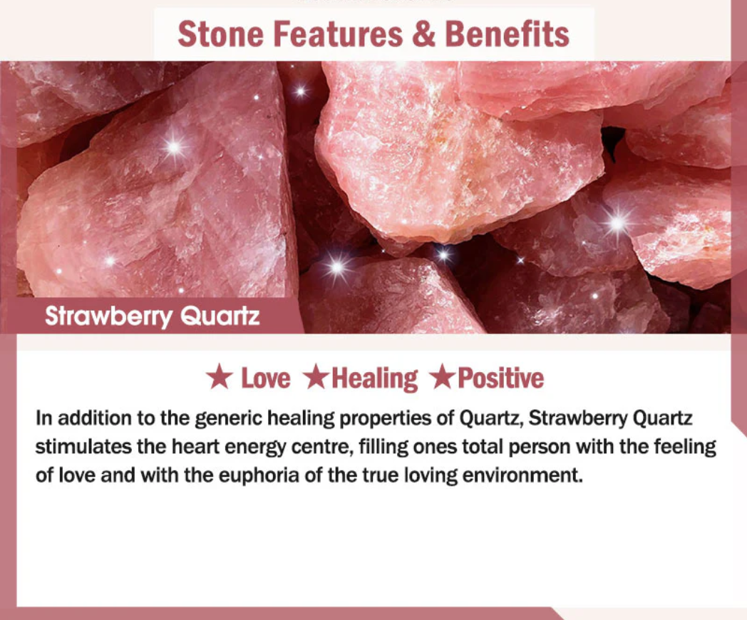 Buddha Stones "Wishing Love and Sweet Blessings" Quartz Bracelet