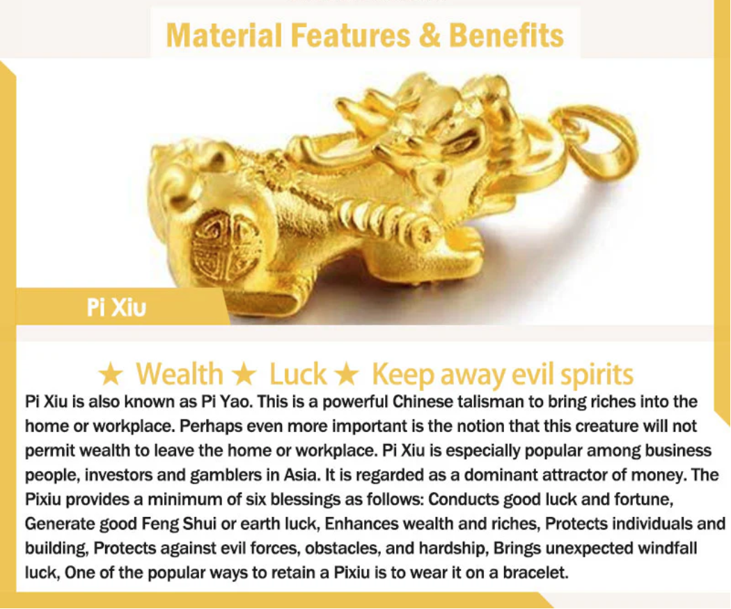 Buddha Stones 24K Gold-Plated PiXiu Luck Red String Bracelet
