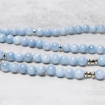 Buddha Stones 108 Mala Beads Aquamarine Healing Bracelet 13 Reviews