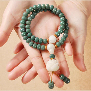 Buddha Stones Lotus Cyan Bodhi Seed Success Bracelet