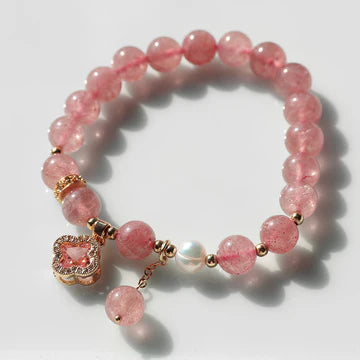 Buddha Stones "Wishing Love and Sweet Blessings" Quartz Bracelet