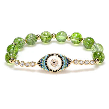 Buddha Stones "May Light and Protection Be With You" Peridot Bracelet